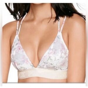 🪞 VS velvet floral triangle bralette active top by Victoria’s secret